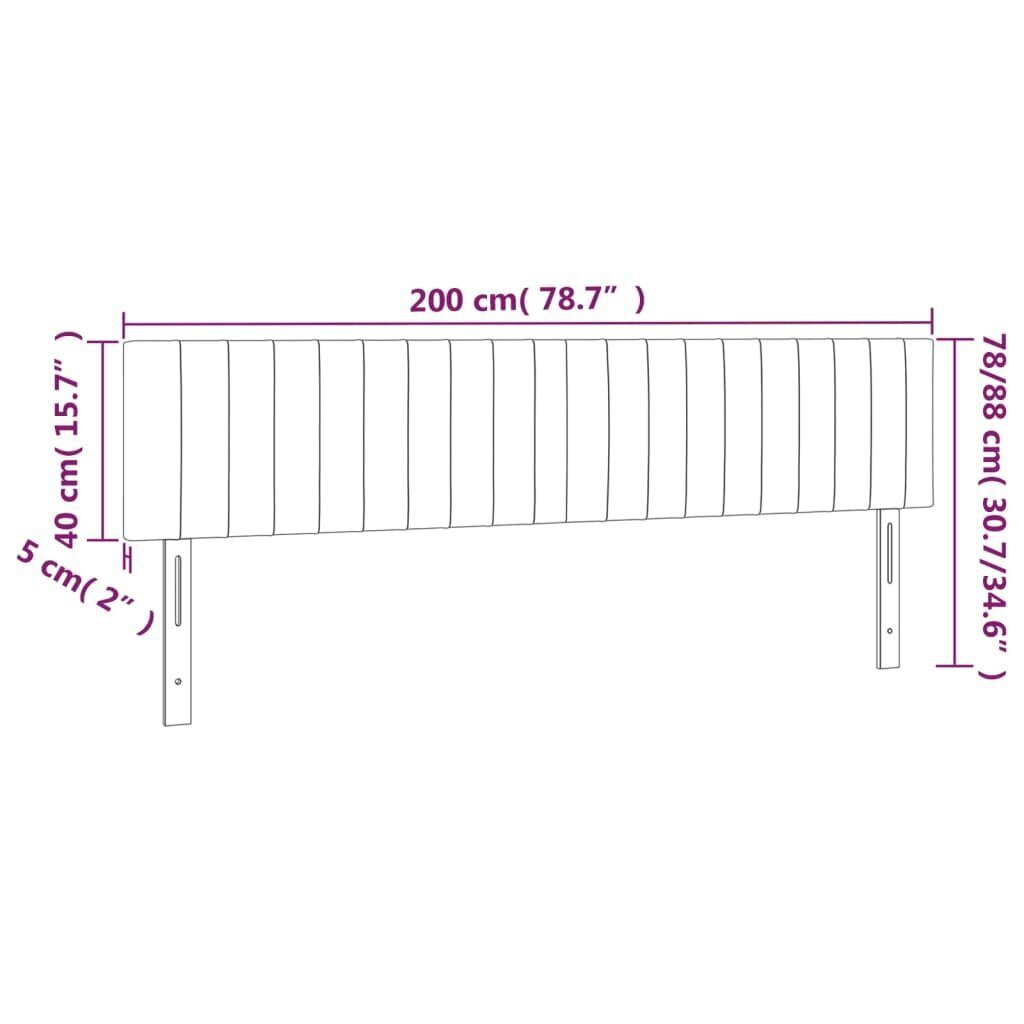 Sängynpääty, 2 kpl, sininen, 100x5x78/88cm, kangas hinta ja tiedot | Sängyt | hobbyhall.fi