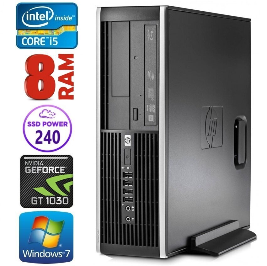 HP 8100 Elite SFF i5-750 8GB 240SSD GT1030 2GB DVD WIN7Pro hinta ja tiedot | Pöytätietokoneet | hobbyhall.fi