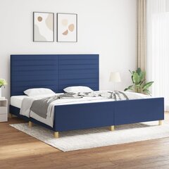 Sängynrunko sängynpäädyllä, Kangas, 200x200 cm, sininen hinta ja tiedot | Sängyt | hobbyhall.fi