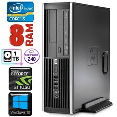 HP 8100 Elite SFF i5-750 8GB 240SSD+1TB GT1030 2GB DVD WIN10 hinta ja tiedot | Pöytätietokoneet | hobbyhall.fi