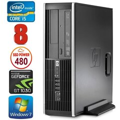 HP 8100 Elite SFF i5-750 8GB 480SSD GT1030 2GB DVD WIN7Pro hinta ja tiedot | Pöytätietokoneet | hobbyhall.fi