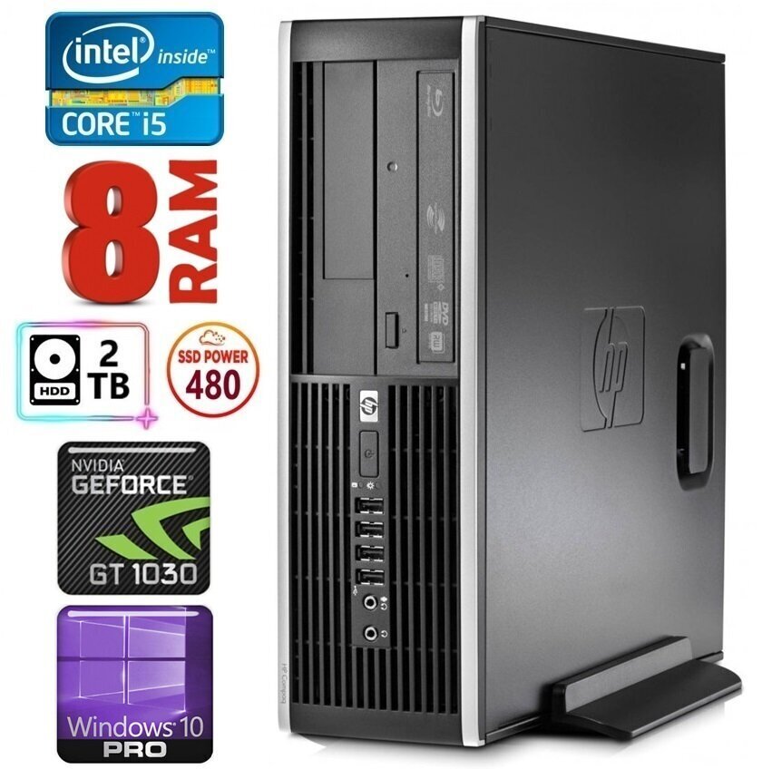 HP 8100 Elite SFF i5-750 8GB 480SSD+2TB GT1030 2GB DVD WIN10Pro hinta ja tiedot | Pöytätietokoneet | hobbyhall.fi
