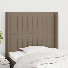 Sängynpääty korvilla, taupe, 93x16x118/128cm, kangas hinta ja tiedot | Sängyt | hobbyhall.fi