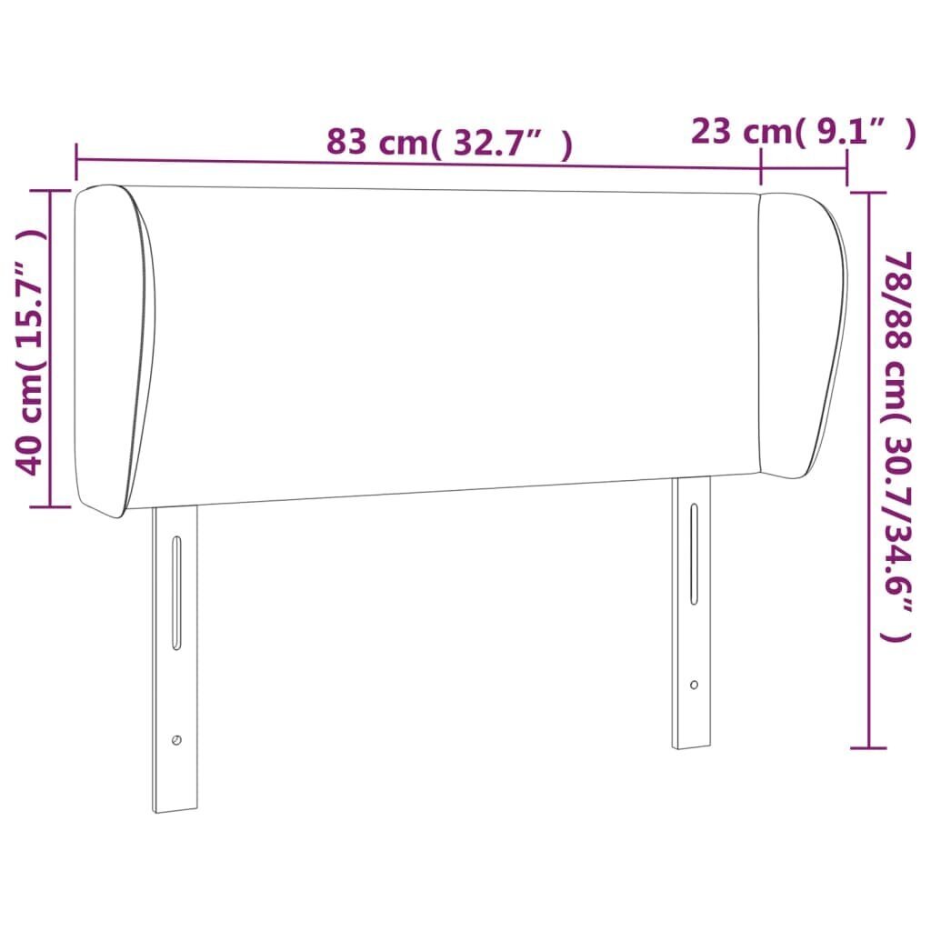 Sängynpääty korvilla, tummanruskea, 83x23x78/88 cm, kangas hinta ja tiedot | Sängyt | hobbyhall.fi