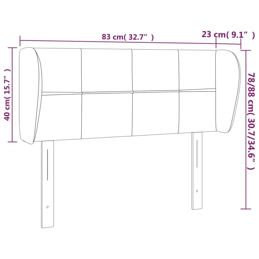 Sängynpääty korvilla, tummanruskea, 83x23x78/88 cm, kangas hinta ja tiedot | Sängyt | hobbyhall.fi