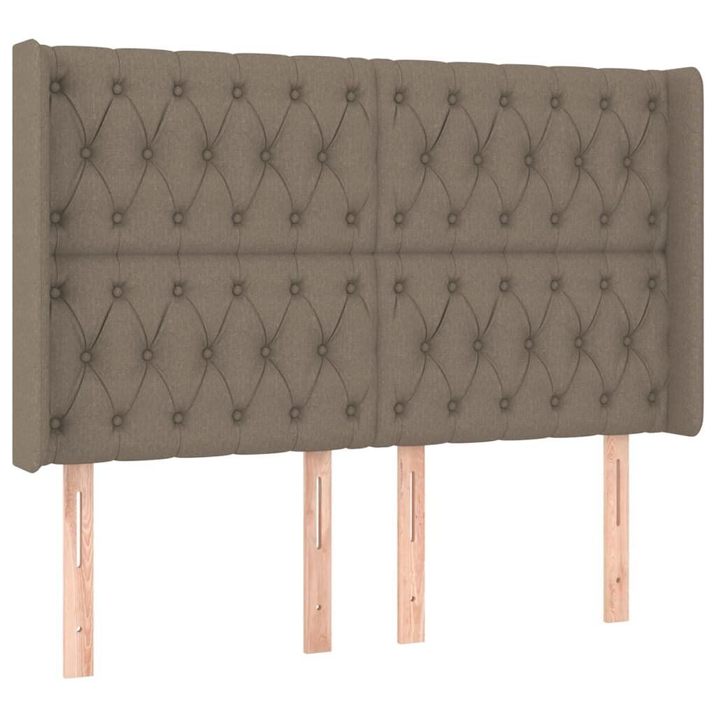 Sängynpääty korvilla, taupe, 163x16x118/128cm, kangas hinta ja tiedot | Sängyt | hobbyhall.fi