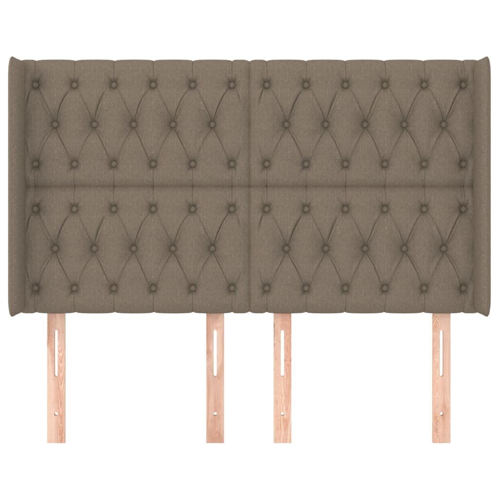 Sängynpääty korvilla, taupe, 163x16x118/128cm, kangas hinta ja tiedot | Sängyt | hobbyhall.fi