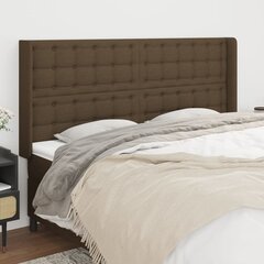 Sängynpääty korvilla, ruskea, 163x16x118/128cm, kangas hinta ja tiedot | Sängyt | hobbyhall.fi