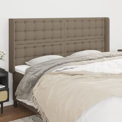 Sängynpääty korvilla, taupe, 183x16x118/128cm, kangas hinta ja tiedot | Sängyt | hobbyhall.fi