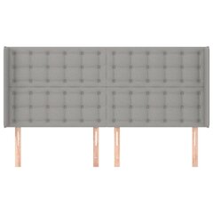 Sängynpääty korvilla, harmaa, 203x16x118/128 cm, kangas hinta ja tiedot | Sängyt | hobbyhall.fi