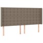 Sängynpääty korvilla, taupe, 203x16x118/128cm, kangas hinta ja tiedot | Sängyt | hobbyhall.fi