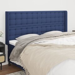 Sängynpääty korvilla, sininen, 183x16x118/128cm, kangas hinta ja tiedot | Sängyt | hobbyhall.fi