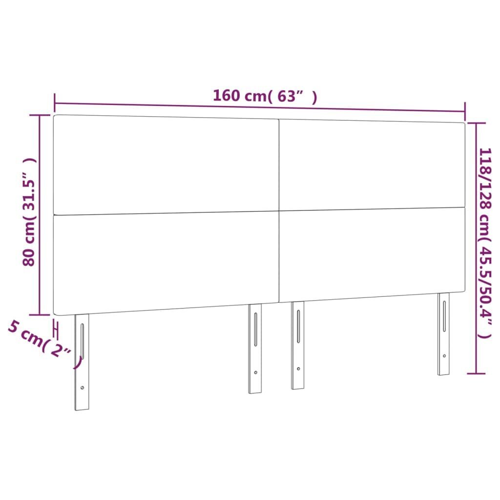 Sängynpääty, 4 kpl, musta, 80x5x78/88cm, keinonahka hinta ja tiedot | Sängyt | hobbyhall.fi