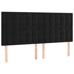 Sängynpääty, 4 kpl musta, 90x5x78/88cm, sametti hinta ja tiedot | Sängyt | hobbyhall.fi