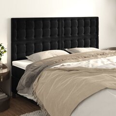 Sängynpääty, 4 kpl musta, 90x5x78/88cm, sametti hinta ja tiedot | Sängyt | hobbyhall.fi