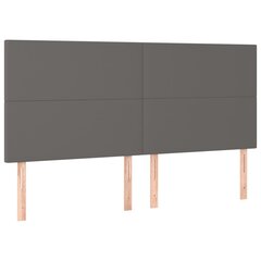 Sängynpääty, 4 kpl, harmaa, 90x5x78/88cm, keinonahka hinta ja tiedot | Sängyt | hobbyhall.fi