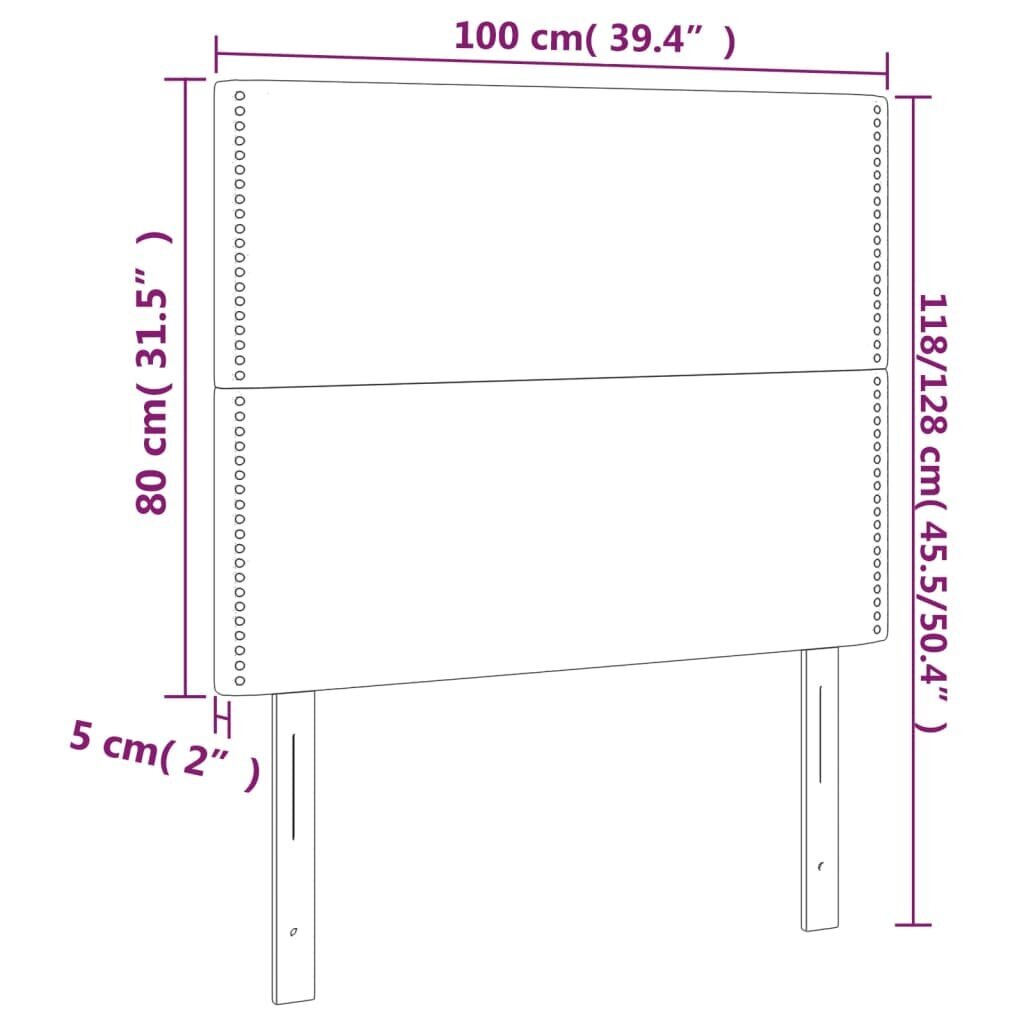 Sängynpääty, 2 kpl, musta, 100x5x78/88cm, sametti hinta ja tiedot | Sängyt | hobbyhall.fi