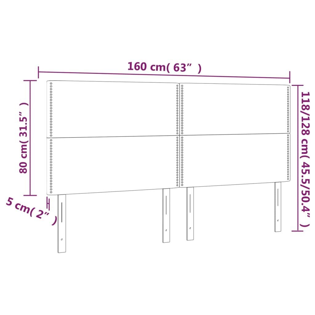 Sängynpääty, 4 kpl väri tummanvihreä, 80x5x78/88cm, sametti hinta ja tiedot | Sängyt | hobbyhall.fi