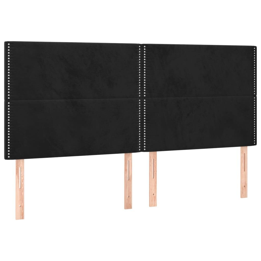 Sängynpääty, 4 kpl musta, 90x5x78/88cm, sametti hinta ja tiedot | Sängyt | hobbyhall.fi