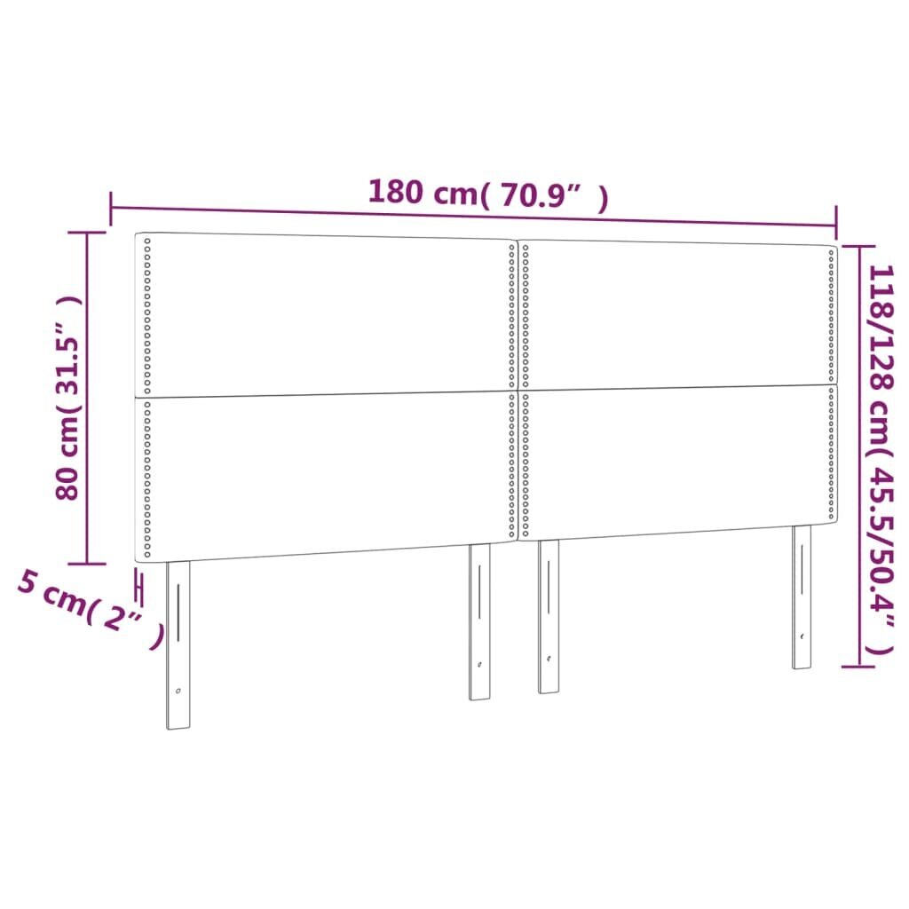 Sängynpääty, 4 kpl musta, 90x5x78/88cm, sametti hinta ja tiedot | Sängyt | hobbyhall.fi