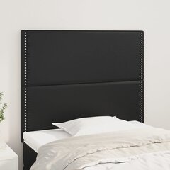 Sängynpääty, 2 kpl, musta, 90x5x78/88cm, keinonahka hinta ja tiedot | Sängyt | hobbyhall.fi