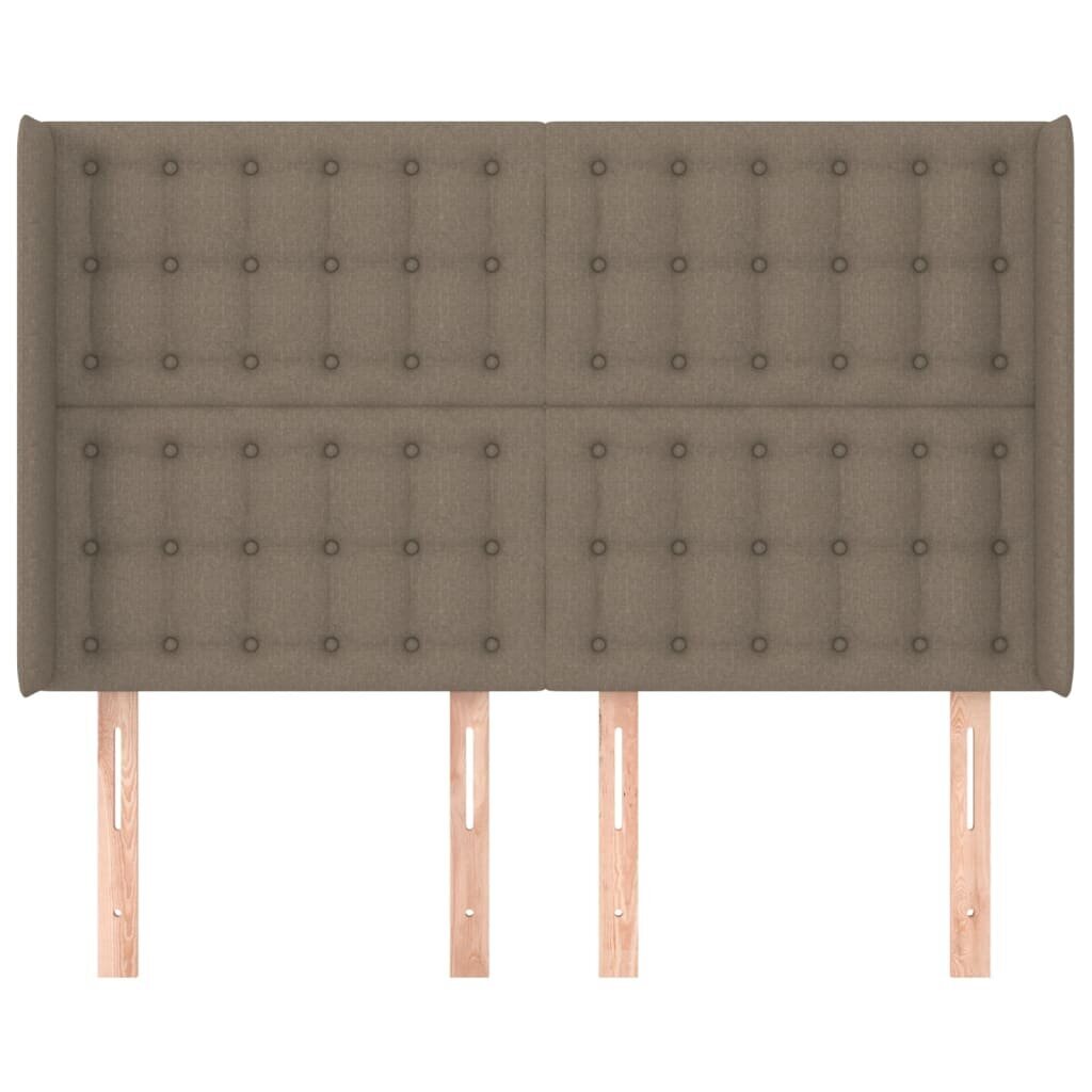 Sängynpääty korvilla, taupe, 147x16x118/128cm, kangas hinta ja tiedot | Sängyt | hobbyhall.fi