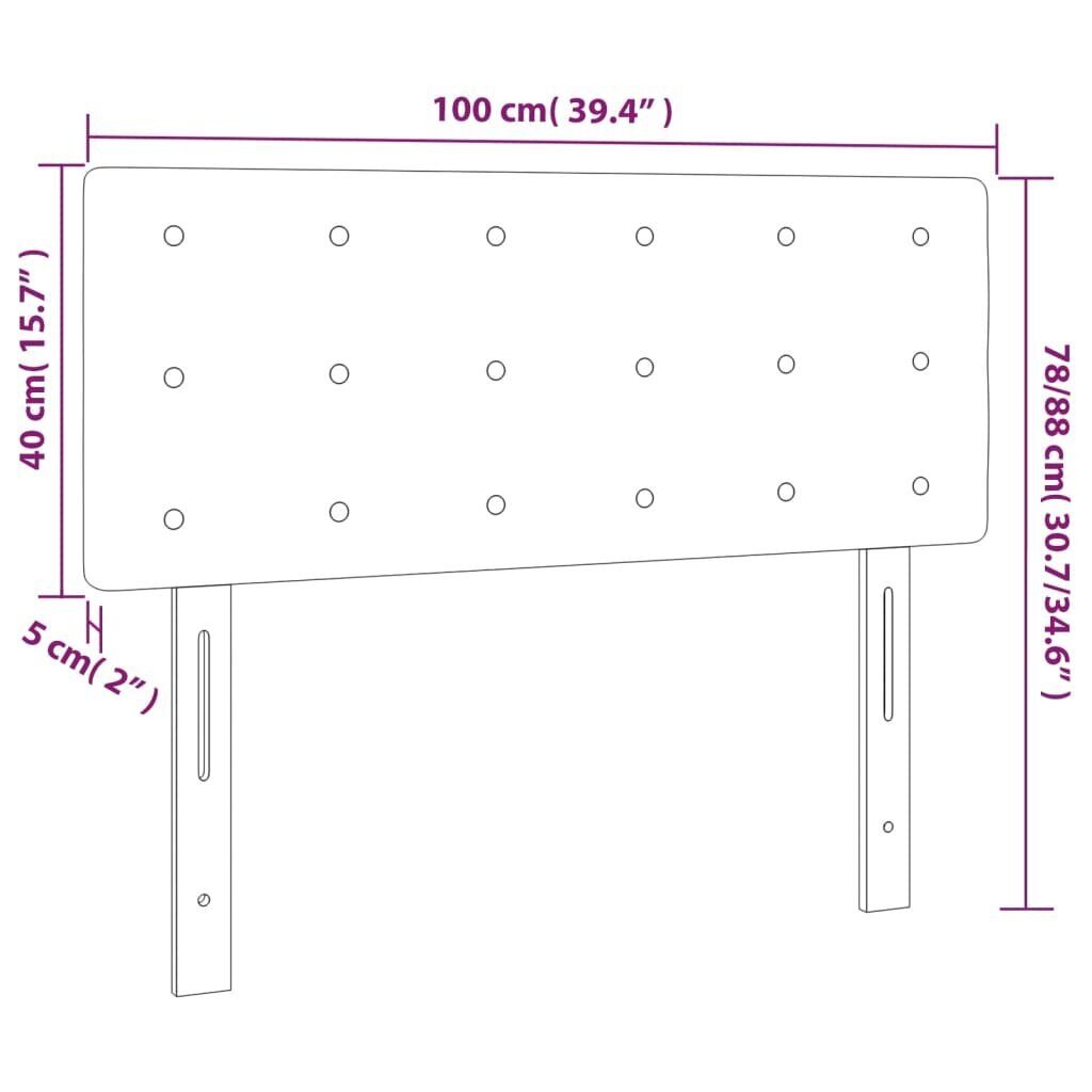 Sängynpääty, taupe väri, 100x5x78/88cm, kangas hinta ja tiedot | Sängyt | hobbyhall.fi