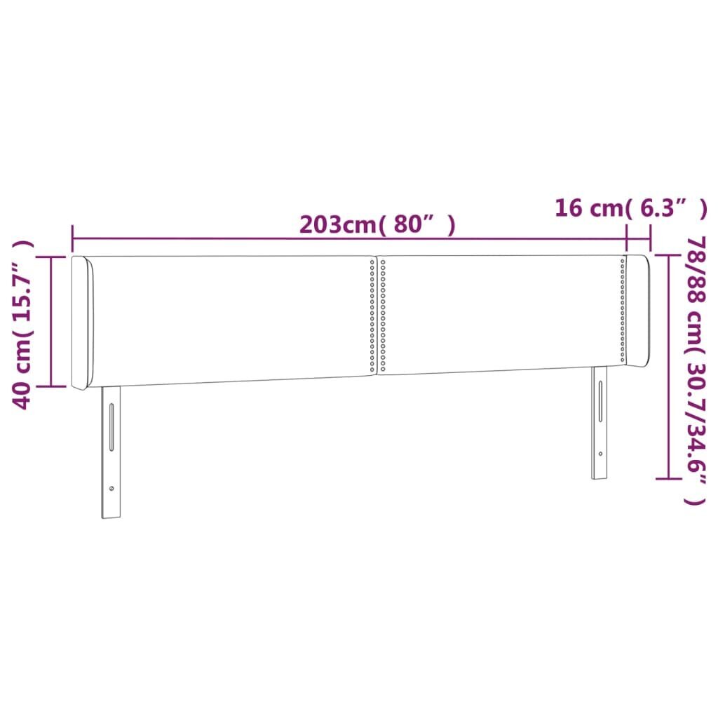 Sängynpääty korvilla, kerma, 203x16x78/88cm, keinonahkaa hinta ja tiedot | Sängyt | hobbyhall.fi