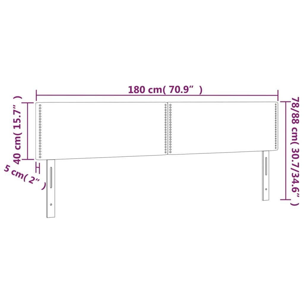 Sängynpääty, 2 kpl, vaaleanharmaa, 90x5x78/88cm, sametti hinta ja tiedot | Sängyt | hobbyhall.fi