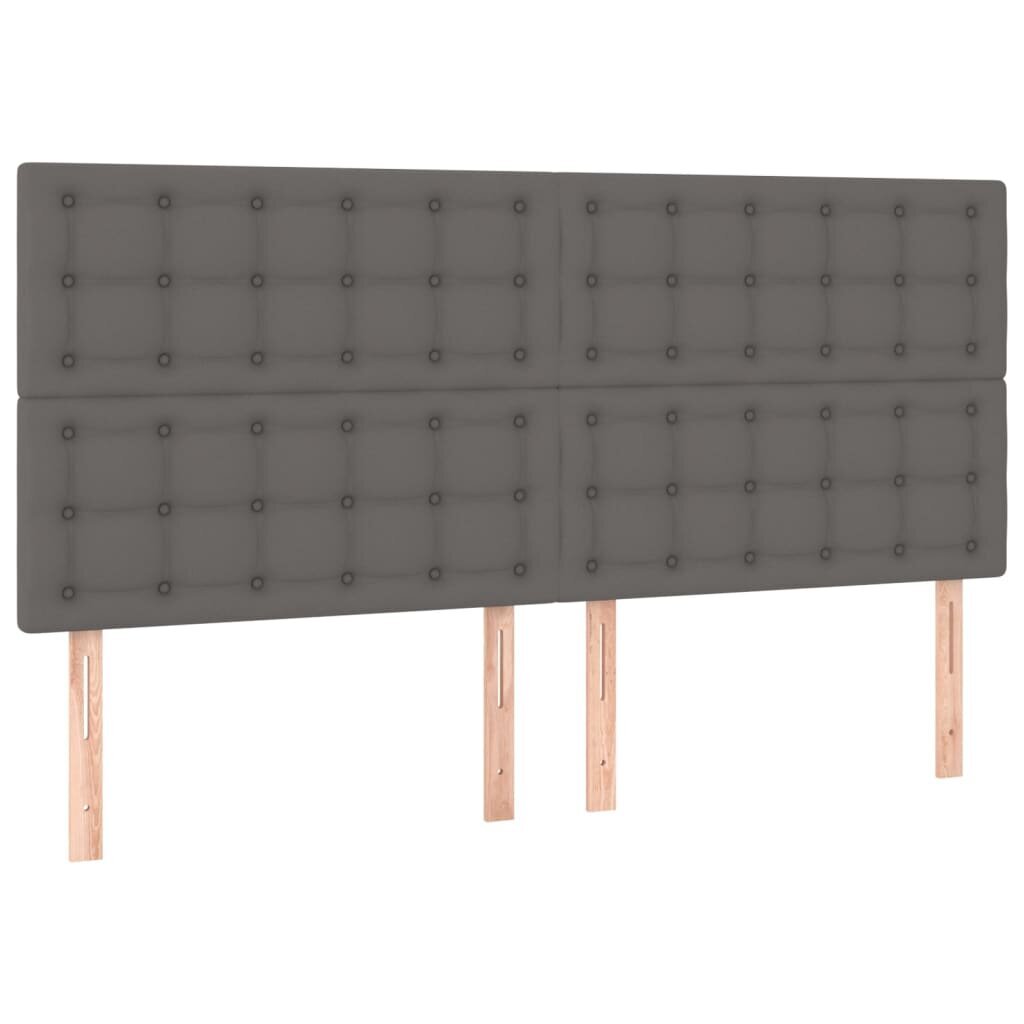 Sängynpääty, 4 kpl, harmaa, 90x5x78/88cm, keinonahka hinta ja tiedot | Sängyt | hobbyhall.fi