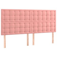 Sängynpääty, 4 kpl pinkki, 80x5x78/88cm, sametti hinta ja tiedot | Sängyt | hobbyhall.fi