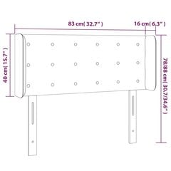 Sängynpääty korvilla, kerma, 83x16x78/88cm, keinonahkaa hinta ja tiedot | Sängyt | hobbyhall.fi