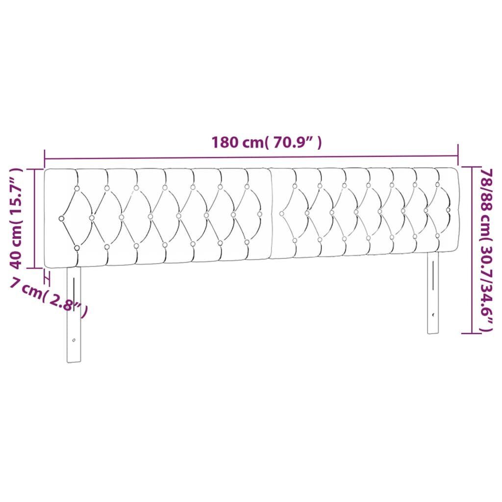 Sängynpääty, 2 kpl, tummanharmaa, 90x7x78/88cm, kangas hinta ja tiedot | Sängyt | hobbyhall.fi