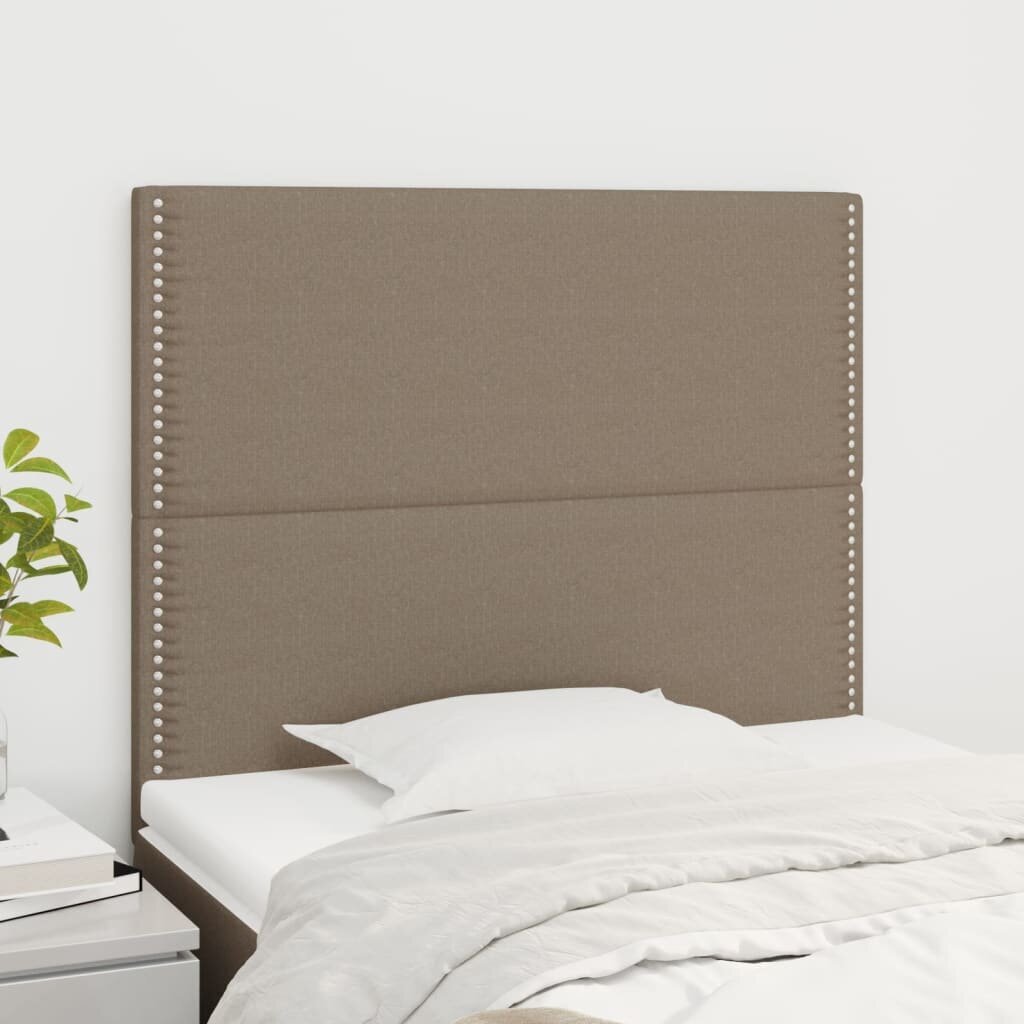 Sängynpääty, 2 kpl, taupe, 80x5x78/88cm, kangas hinta ja tiedot | Sängyt | hobbyhall.fi