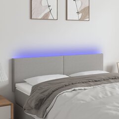 Sängynpääty LED-valolla, vaaleanharmaa, 144x5x78/88cm, kangas hinta ja tiedot | Sängyt | hobbyhall.fi