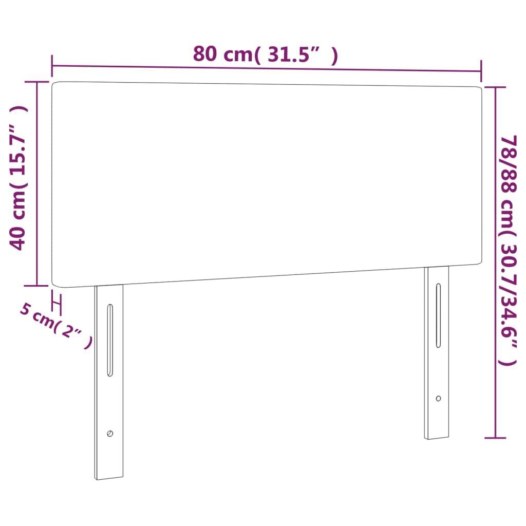 Sängynpääty LED vidaXL:llä, keinonahka, 80x5x78/88cm, valkoinen hinta ja tiedot | Sängyt | hobbyhall.fi