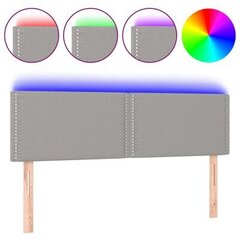 Sängynpääty LED-valolla, vaaleanharmaa, 144x5x78/88cm, kangas hinta ja tiedot | Sängyt | hobbyhall.fi