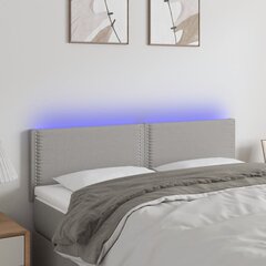 Sängynpääty LED-valolla, vaaleanharmaa, 144x5x78/88cm, kangas hinta ja tiedot | Sängyt | hobbyhall.fi