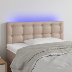 Sängynpääty LED-valolla, keinonahka, 80x5x78/88cm, cappuccino väri hinta ja tiedot | Sängyt | hobbyhall.fi