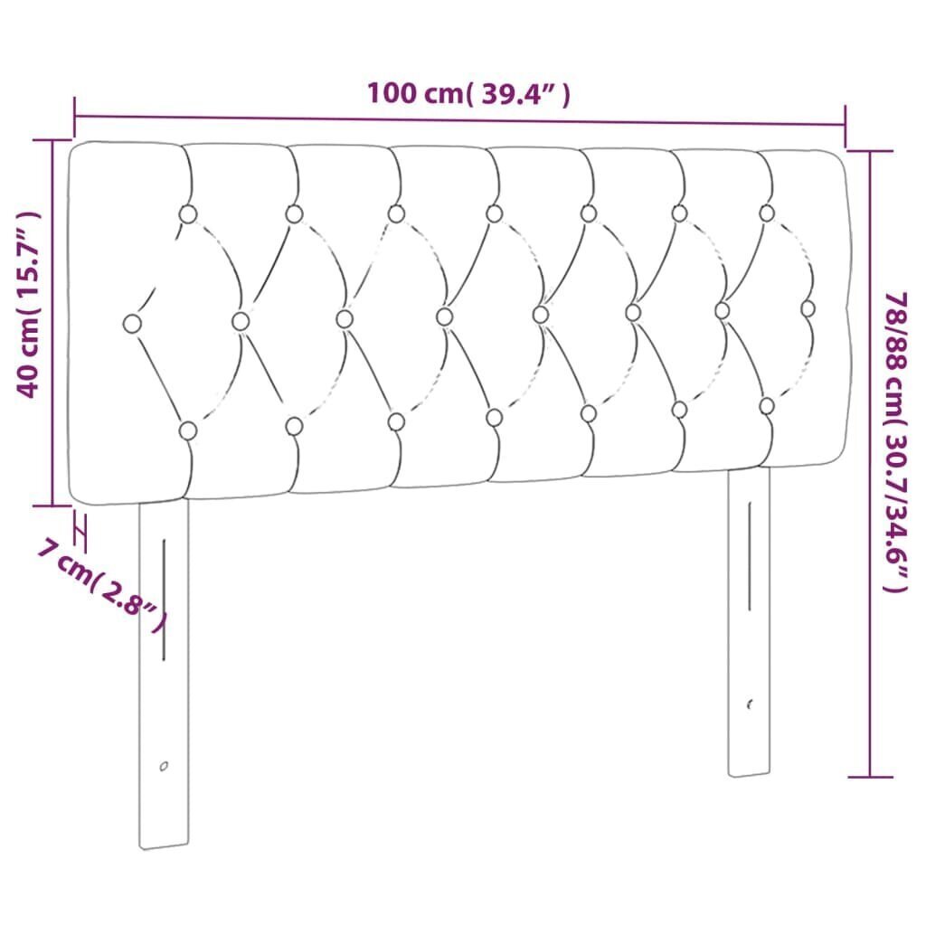 Sängynpääty vidaXL, 100x7x78/88 cm, sininen hinta ja tiedot | Sängyt | hobbyhall.fi