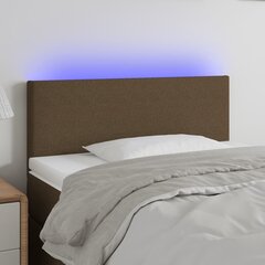 Sängynpääty LED-valolla, Kangas, 90x5x78/88cm, tummanruskea hinta ja tiedot | Sängyt | hobbyhall.fi