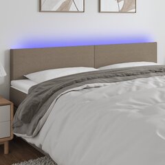 Sängynpääty LED-valolla, kangas, 180x5x78/88cm, taupe väri hinta ja tiedot | Sängyt | hobbyhall.fi