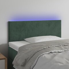 Sängynpääty LED-valolla, Velvet, 90x5x78/88cm, tummanvihreä hinta ja tiedot | Sängyt | hobbyhall.fi