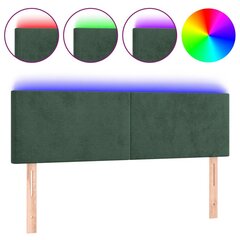 Sängynpääty LED vidaXL, Velvet, 144x5x78/88cm, tummanvihreä hinta ja tiedot | Sängyt | hobbyhall.fi