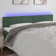 Sängynpääty LED-valolla, Velvet, 200x5x78/88cm, tummanvihreä hinta ja tiedot | Sängyt | hobbyhall.fi