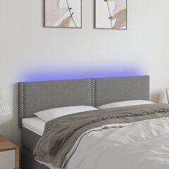 Sängynpääty LED-valolla, Kangas, 144x5x78/88cm, tummanharmaa hinta ja tiedot | Sängyt | hobbyhall.fi