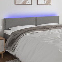 Sängynpääty LED-valolla, Kangas, 160x5x78/88cm, tummanharmaa hinta ja tiedot | Sängyt | hobbyhall.fi