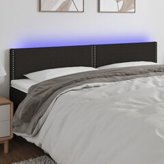 Sängynpääty LED-valolla, musta, 160x5x78/88cm hinta ja tiedot | Sängyt | hobbyhall.fi