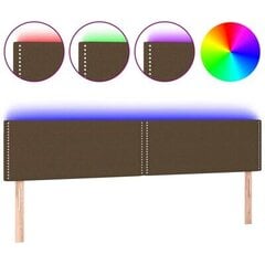 Sängynpääty LED-valolla, tummanruskea, 160x5x78/88cm, kangas hinta ja tiedot | Sängyt | hobbyhall.fi