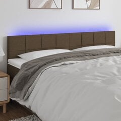 Sängynpääty LED-valolla, kangas, 200x5x78/88cm, taupe väri hinta ja tiedot | Sängyt | hobbyhall.fi